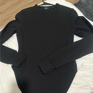 Naked Wardrobe Classic Black Knit Top